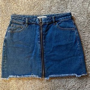 denim mini skirt